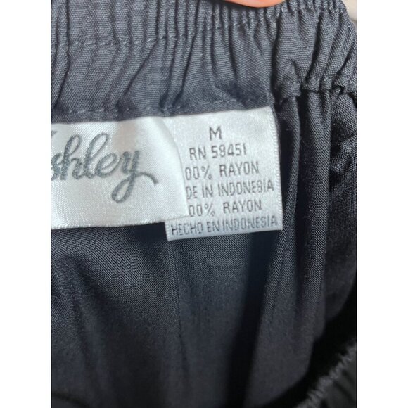 Jane Ashley Chic Floral Maxi Skirt M Black Eyelet Neutral Preppy Old Money 80s - Picture 13 of 14